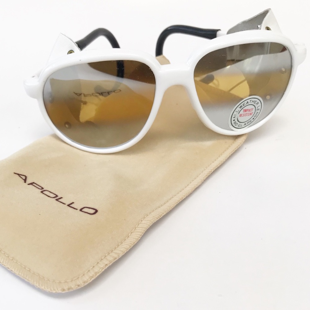 APOLLO All Weather Sunglasses w/Leather Shields Wh